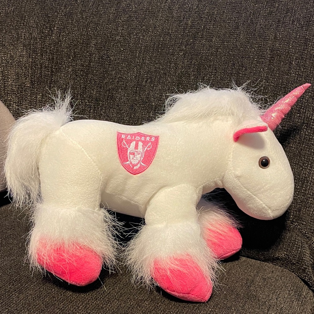 NFL Raider’s Adorable Unicorn Plush with Pink Accents